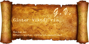 Ginter Viktória névjegykártya